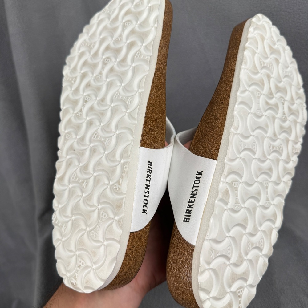 Birkenstock Gizeh White Birko-Flor Thong Sandals Womens 38 L7 M5 Made in Germany - Picture 6 of 7